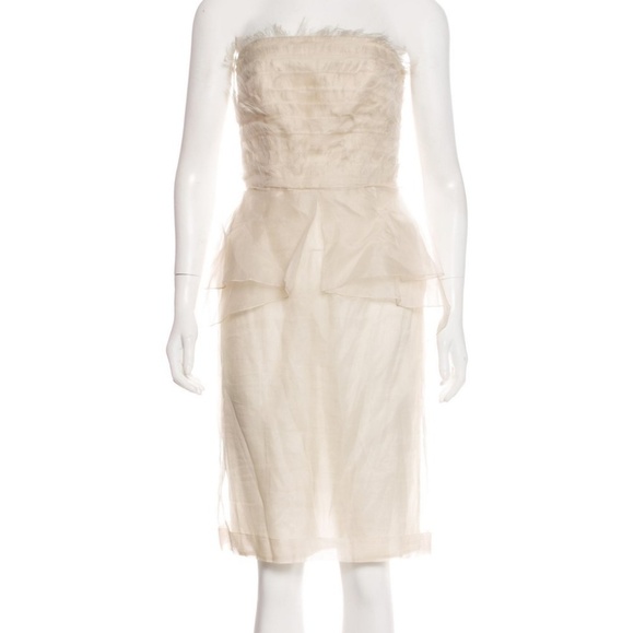 Alberta Ferretti Silk Strapless Dress - Picture 1 of 3